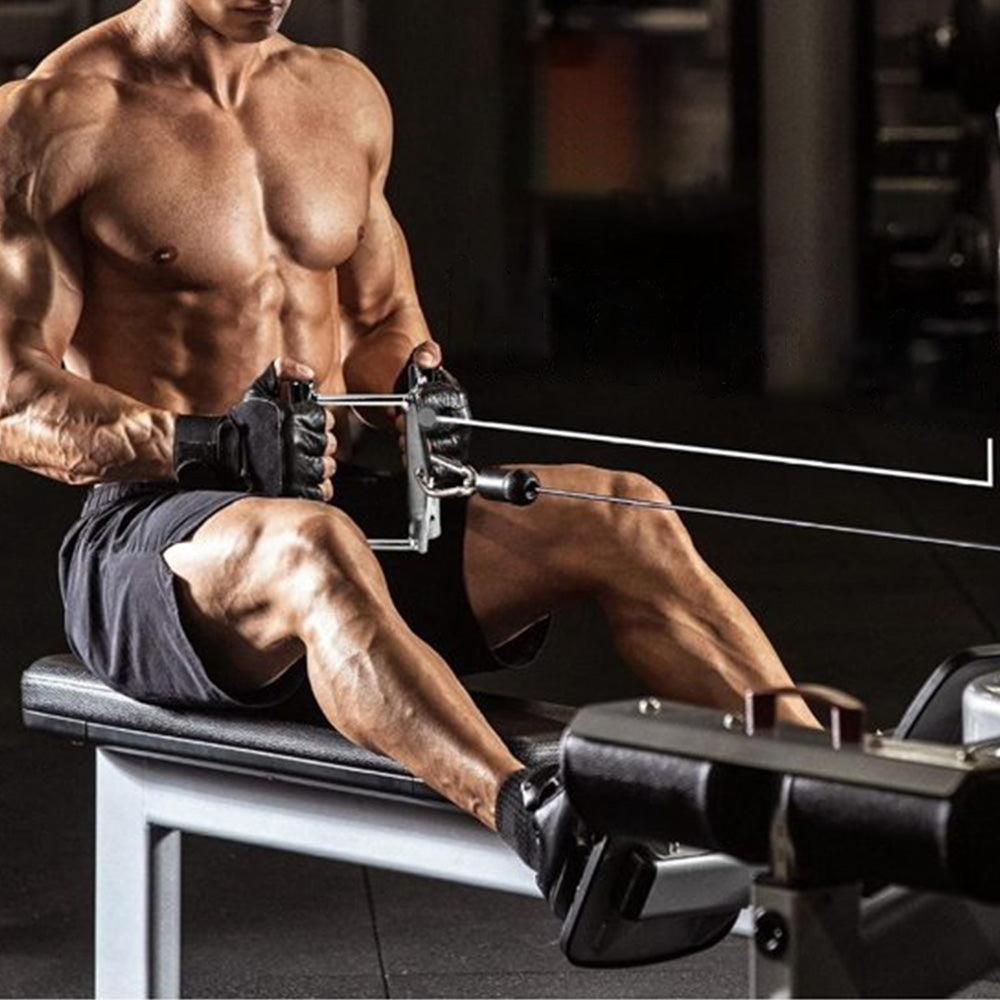 V-Grip Lat Pulldown Bar with Non-Slip Rubber Handle Cable Machine Attachment - Silver