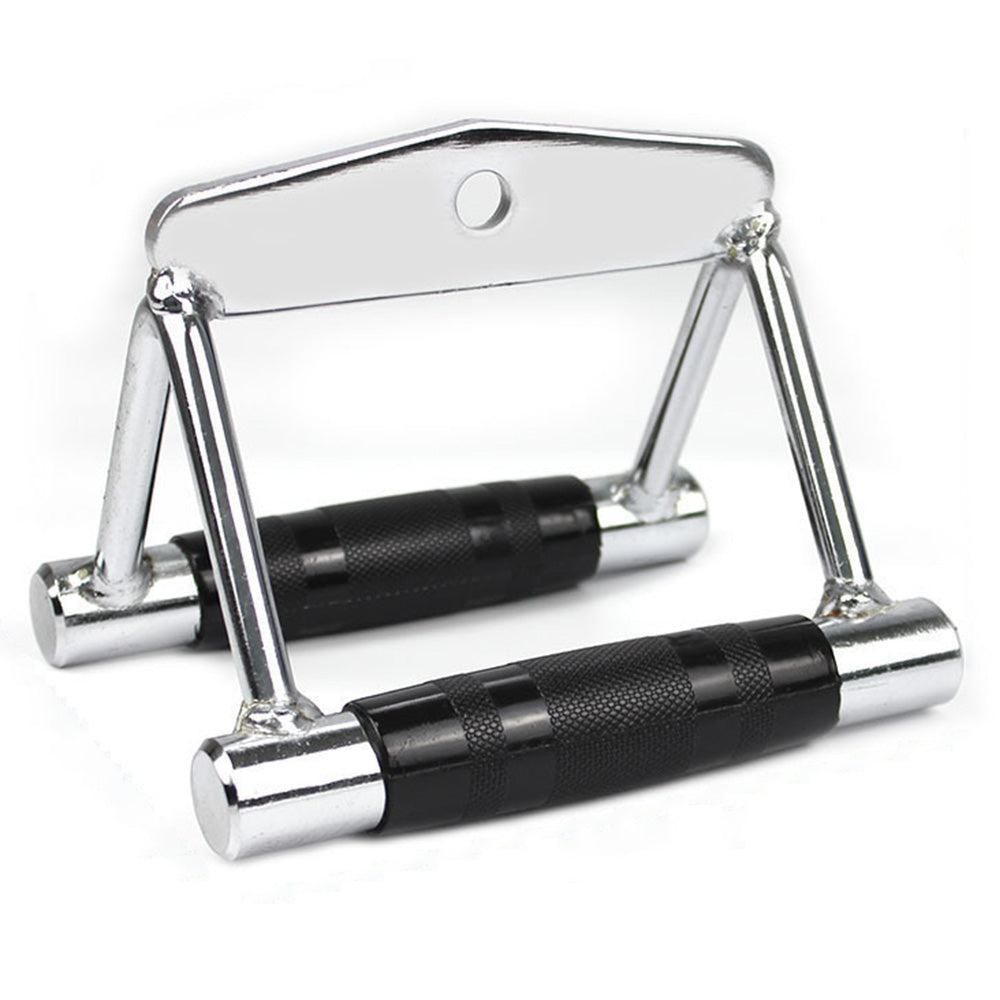 V-Grip Lat Pulldown Bar with Non-Slip Rubber Handle Cable Machine Attachment - Silver