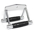 V-Grip Lat Pulldown Bar with Non-Slip Rubber Handle Cable Machine Attachment - Silver