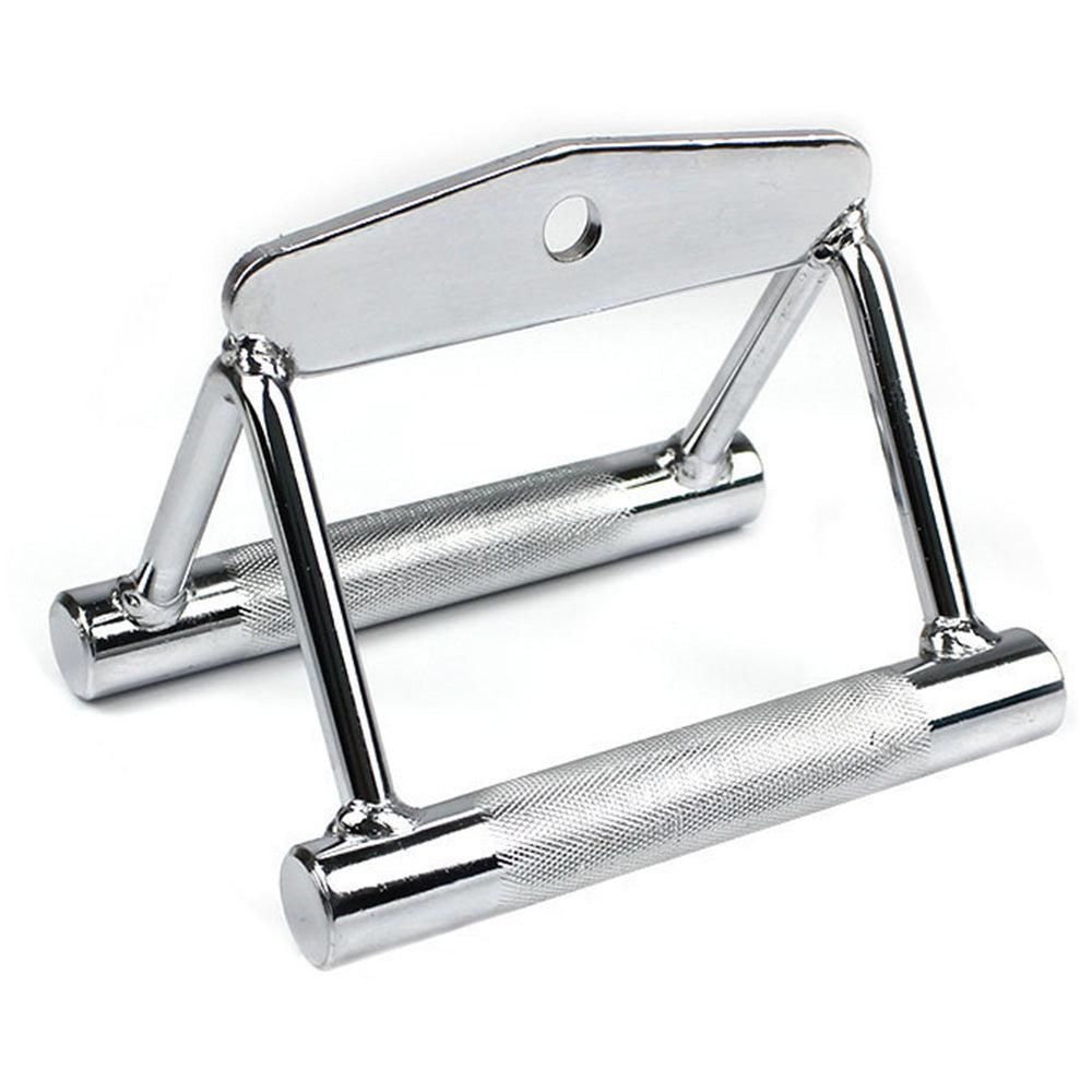 V-Grip Lat Pulldown Bar with Non-Slip Rubber Handle Cable Machine Attachment - Silver