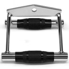 V-Grip Lat Pulldown Bar with Non-Slip Rubber Handle Cable Machine Attachment - Silver