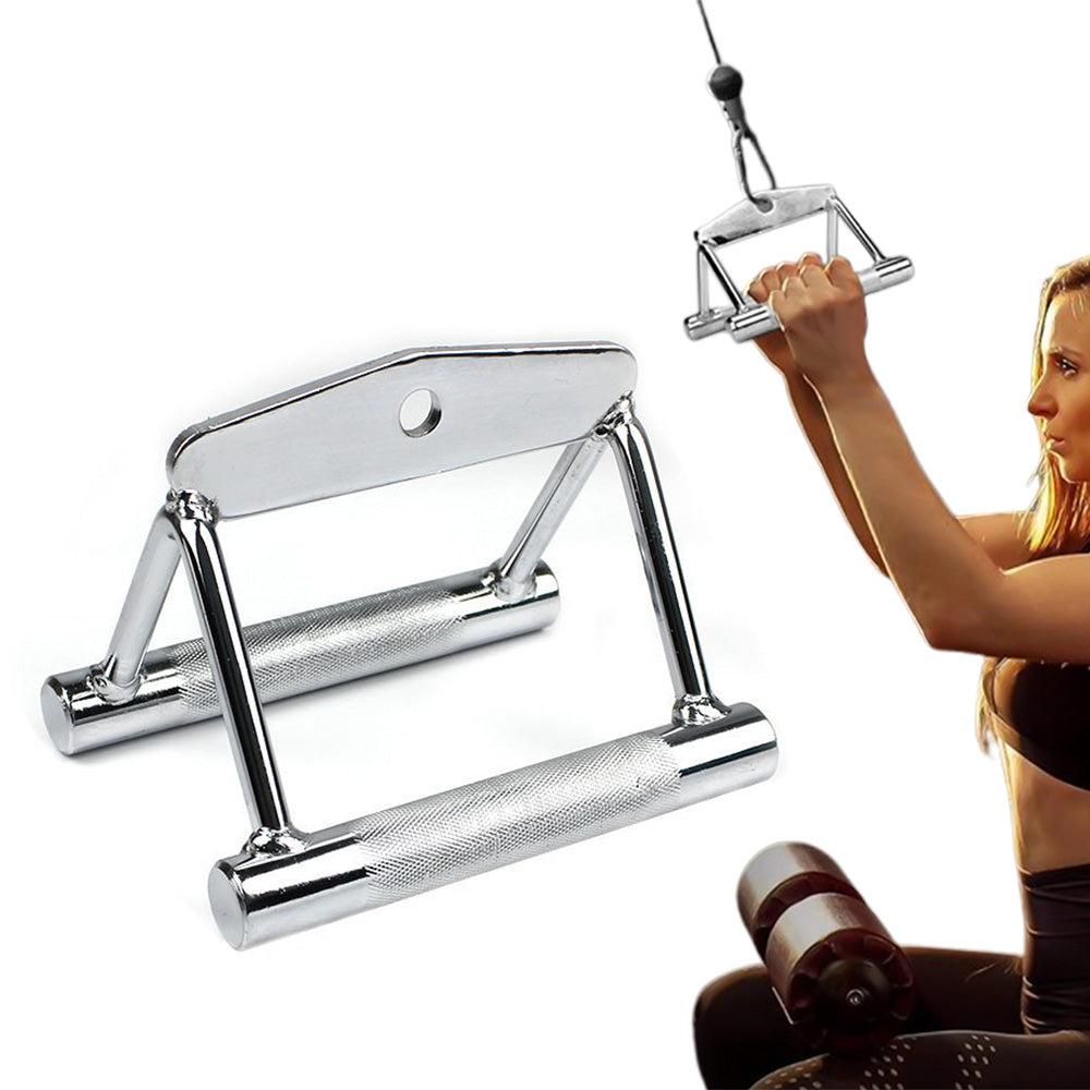 V-Grip Lat Pulldown Bar with Non-Slip Rubber Handle Cable Machine Attachment - Black