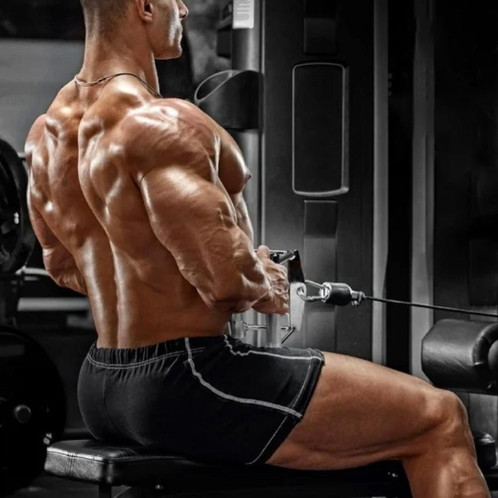 V-Grip Lat Pulldown Bar with Non-Slip Rubber Handle Cable Machine Attachment - Black