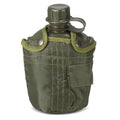 1L Outdoor Canteen Bottle, Camping Hiking Backpacking Water Bottle Kettle with Cover(green)