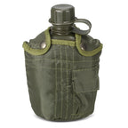 1L Outdoor Canteen Bottle, Camping Hiking Backpacking Water Bottle Kettle with Cover(green)