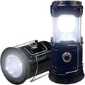 2 Pack Foldable Camping Lights, Solar USB Rechargeable Waterproof Portable Emergency Lights Black