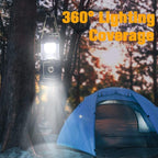 2 Pack Foldable Camping Lights, Solar USB Rechargeable Waterproof Portable Emergency Lights Black