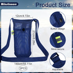 3Pcs Adjustable Strap Mesh Water Bottle Holder Outdoor Hiking Camping Carry Pouch Black Blue Grey