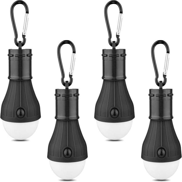 4Pcs Tent Light, Waterproof Led Portable Hook-Type Mini Camping Emergency Light, Black