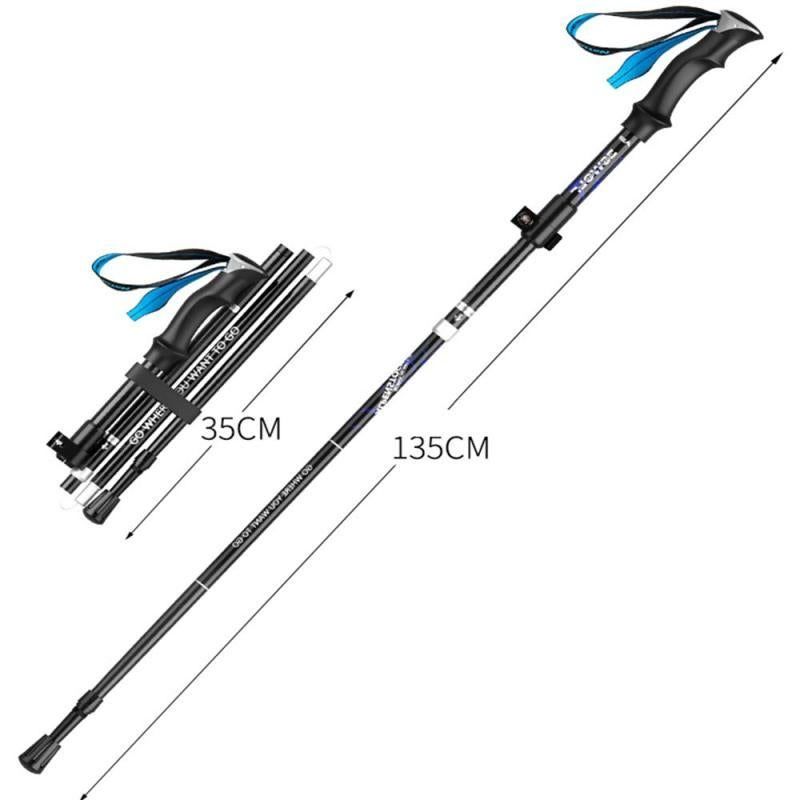 Aluminum Adjustable Collapsible Hiking Poles-Walking Sticks with Quick Lock System