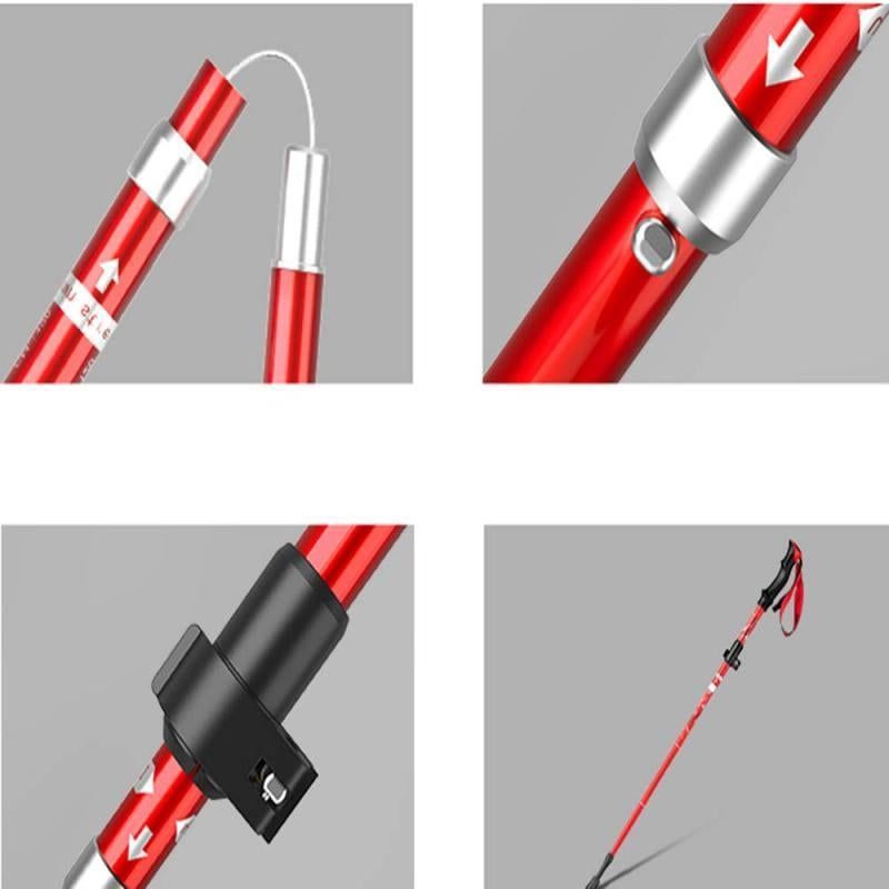 Aluminum Adjustable Collapsible Hiking Poles-Walking Sticks with Quick Lock System