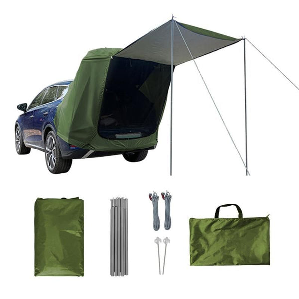 Car Trunk Tent with Canopy - Sun/Rain-Proof Outdoor Camping Picnic Tent, Green