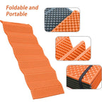 Foldable moisture-proof nap mat outdoor thickened moisture-proof mat Sleeping cushion: Orange