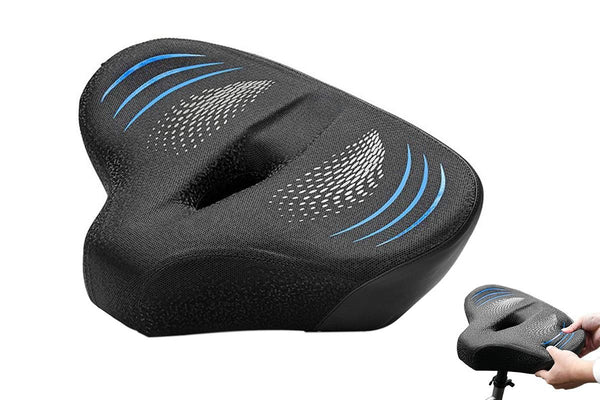Noseless Bike Seat Cushion for Men & Women Comfortable Saddle for Peloton Bikes Exercise Bikes Electric Bikes Cruiser Bikes - Balck&Blue