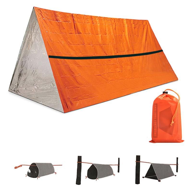 Outdoor Waterproof Emergency Survival Tent Shelter with Sleeping Bag for Camping Hiking Adventure