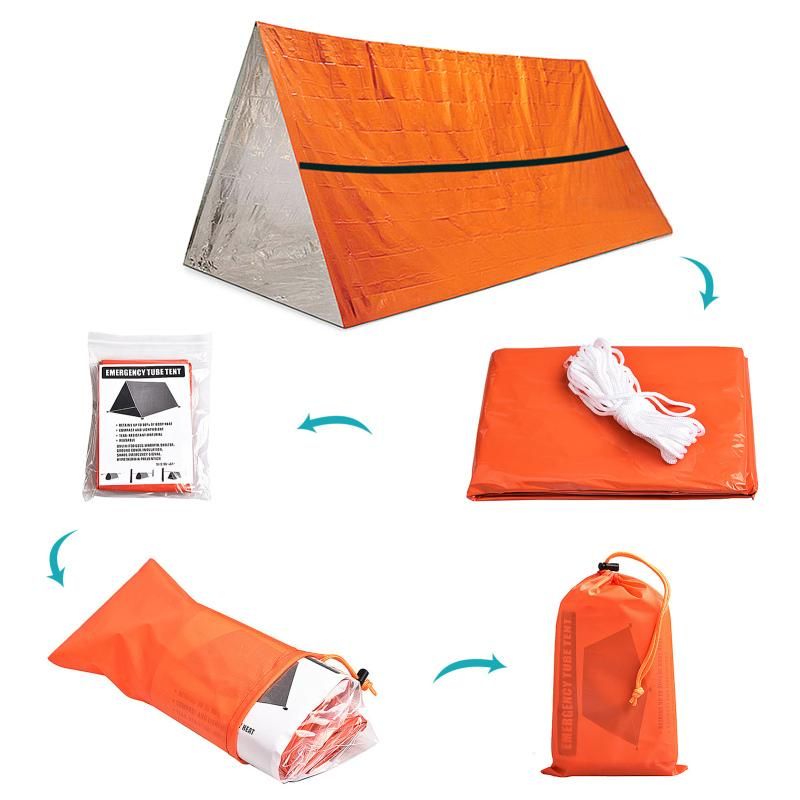 Outdoor Waterproof Emergency Survival Tent Shelter with Sleeping Bag for Camping Hiking Adventure