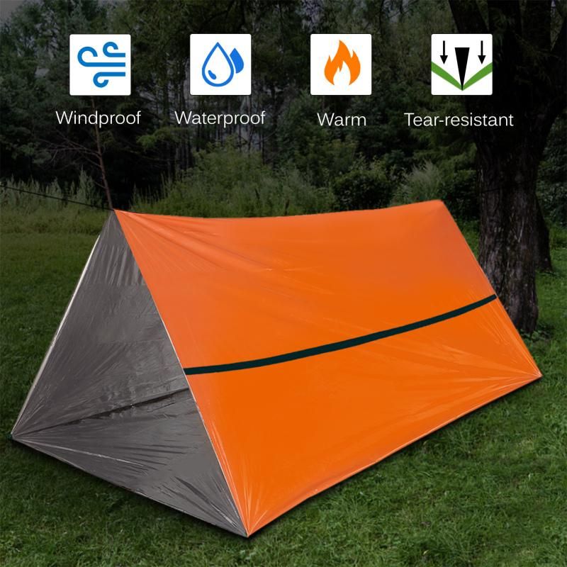 Outdoor Waterproof Emergency Survival Tent Shelter with Sleeping Bag for Camping Hiking Adventure