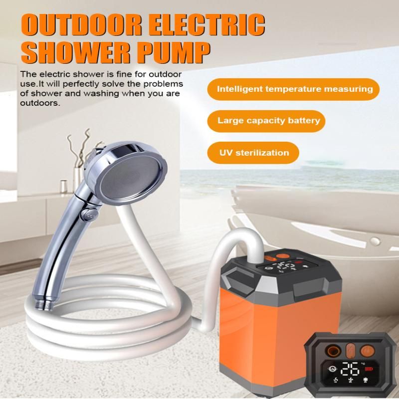 Portable Cordless Camping Shower - Rechargeable 5400mAh Electric Shower Pump with 3 Modes 2m Hose