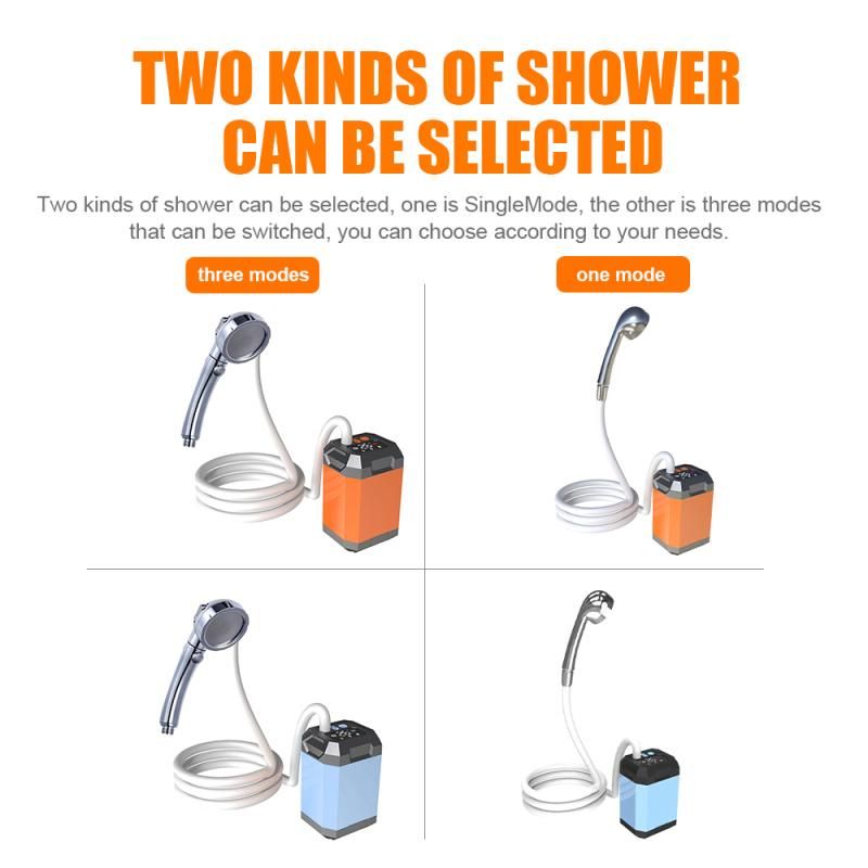 Portable Cordless Camping Shower - Rechargeable 5400mAh Electric Shower Pump with 3 Modes 2m Hose