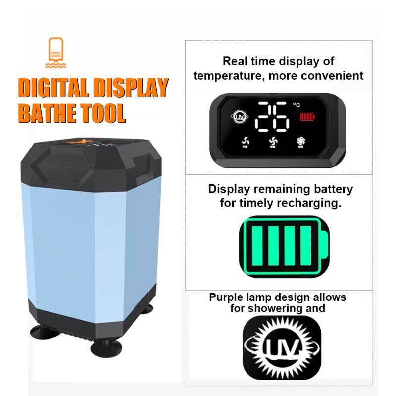 Portable Cordless Camping Shower - Rechargeable 5400mAh Electric Shower Pump with 3 Modes 2m Hose