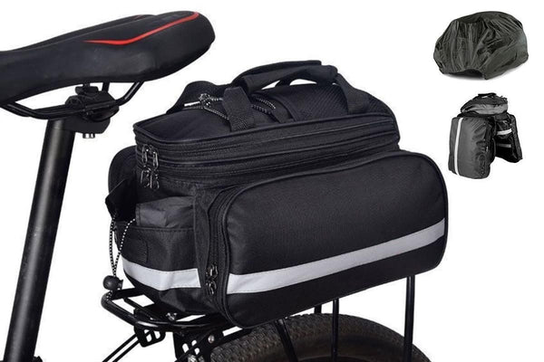 Bicycle Rear Chair Bag Bike Rack Bag Cycle Luggage Carrier Trunk Bag with Rain Cover