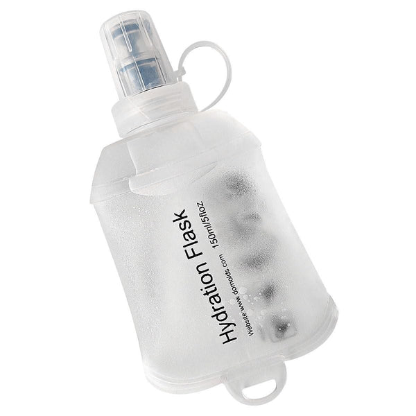 Soft Flask Bottle 150ml Foldable TPU Running Hiking Cycling Water Bottle White