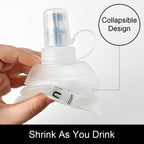 Soft Flask Bottle 150ml Foldable TPU Running Hiking Cycling Water Bottle White
