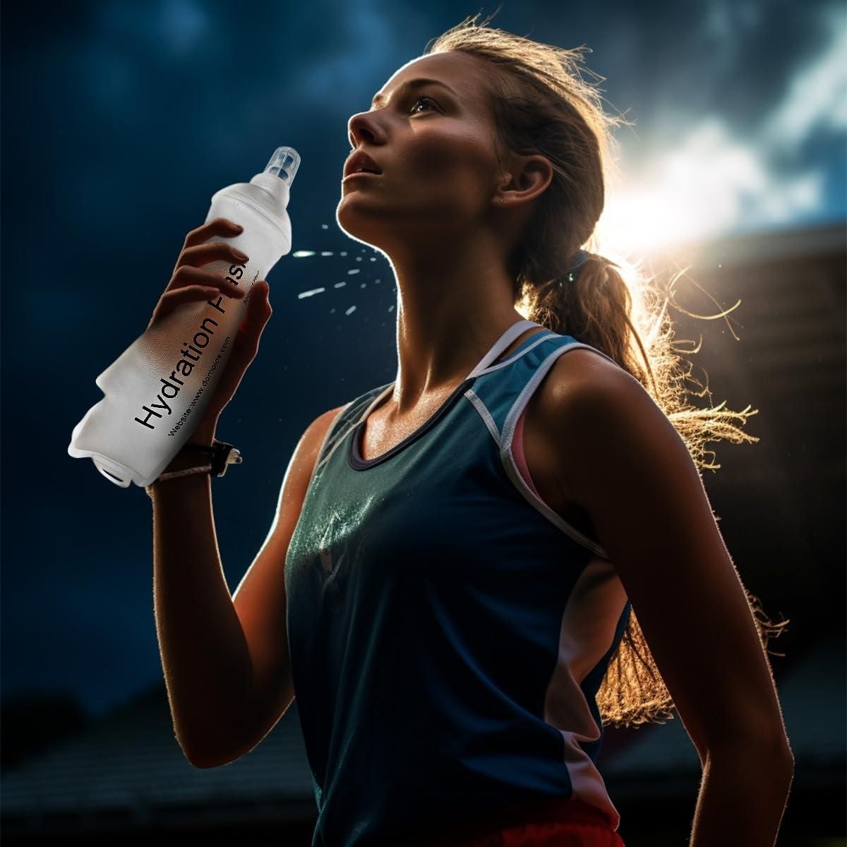 Soft Flask Bottle 150ml Foldable TPU Running Hiking Cycling Water Bottle White