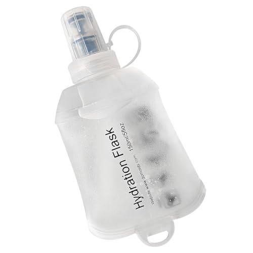 Soft Flask Bottle 150ml Foldable TPU Running Hiking Cycling Water Bottle White