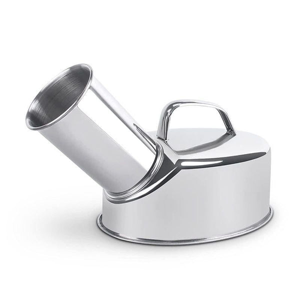 Spillproof Stainless Steel Portable Urinal Ergonomic Handle Camping Travel Elder Home Hospital Use