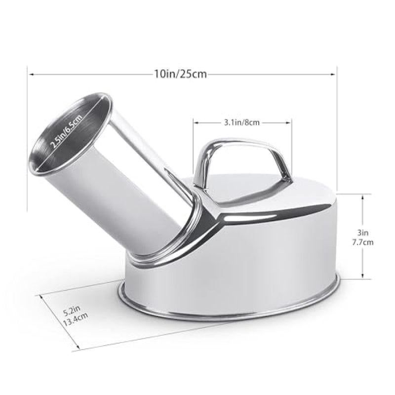 Spillproof Stainless Steel Portable Urinal Ergonomic Handle Camping Travel Elder Home Hospital Use