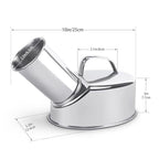 Spillproof Stainless Steel Portable Urinal Ergonomic Handle Camping Travel Elder Home Hospital Use