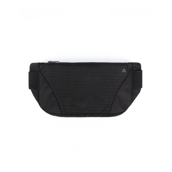 Waterproof Slim Running Belt, Sport Waist Pouch with Zip - Black