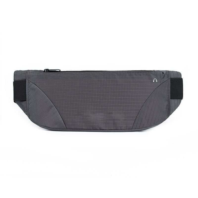 Waterproof Light Slim Running Belt, Sport Waist Pouch with Zip (Black)