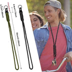 2Pcs Woven Paracord Lanyard Keychain, Heavy Duty Cell Phone Neck Lanyard, Black & Army Green