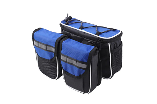 Detachable Bicycle Front Frame Tube Crossbody Storage Bag - Blue