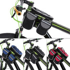 Detachable Bicycle Front Frame Tube Crossbody Storage Bag Black