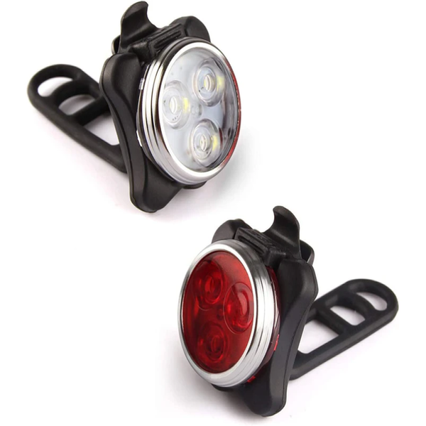 USB Rechargeabl Light Set,Super Bright Front Headlight and Rear LED Bicycle Light