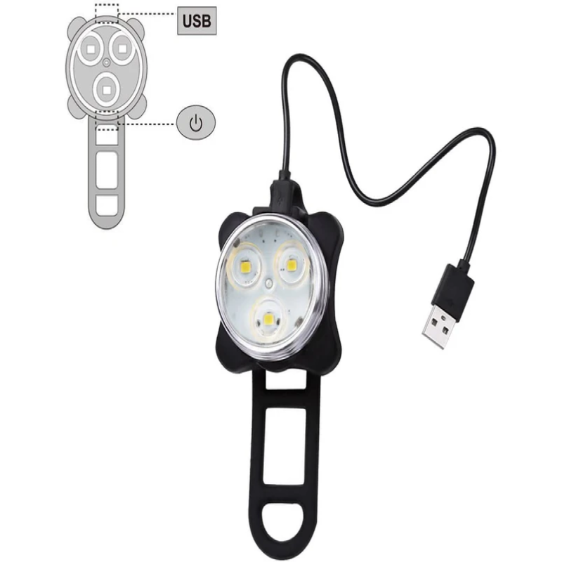 USB Rechargeabl Light Set,Super Bright Front Headlight and Rear LED Bicycle Light