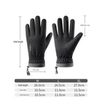 Men's Winter Thermal Ski Gloves, Waterproof Touch Screen Non-Slip Warm Gloves with Bag, Grey L
