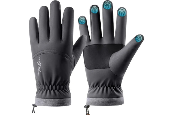 Waterproof Non-Slip Winter Thermal Ski Gloves with Bag - Grey M