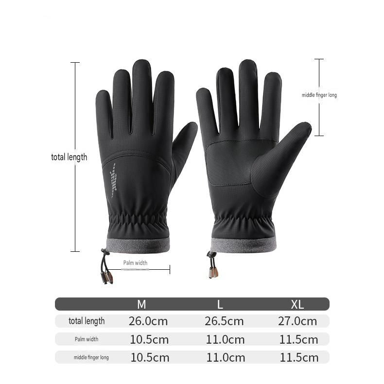 Ski Gloves Waterproof Touchscreen Winter Thermal Gloves Men Black L