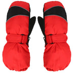 Snow Mittens Waterproof Windproof Winter Ski Gloves Thermal Fleece Red