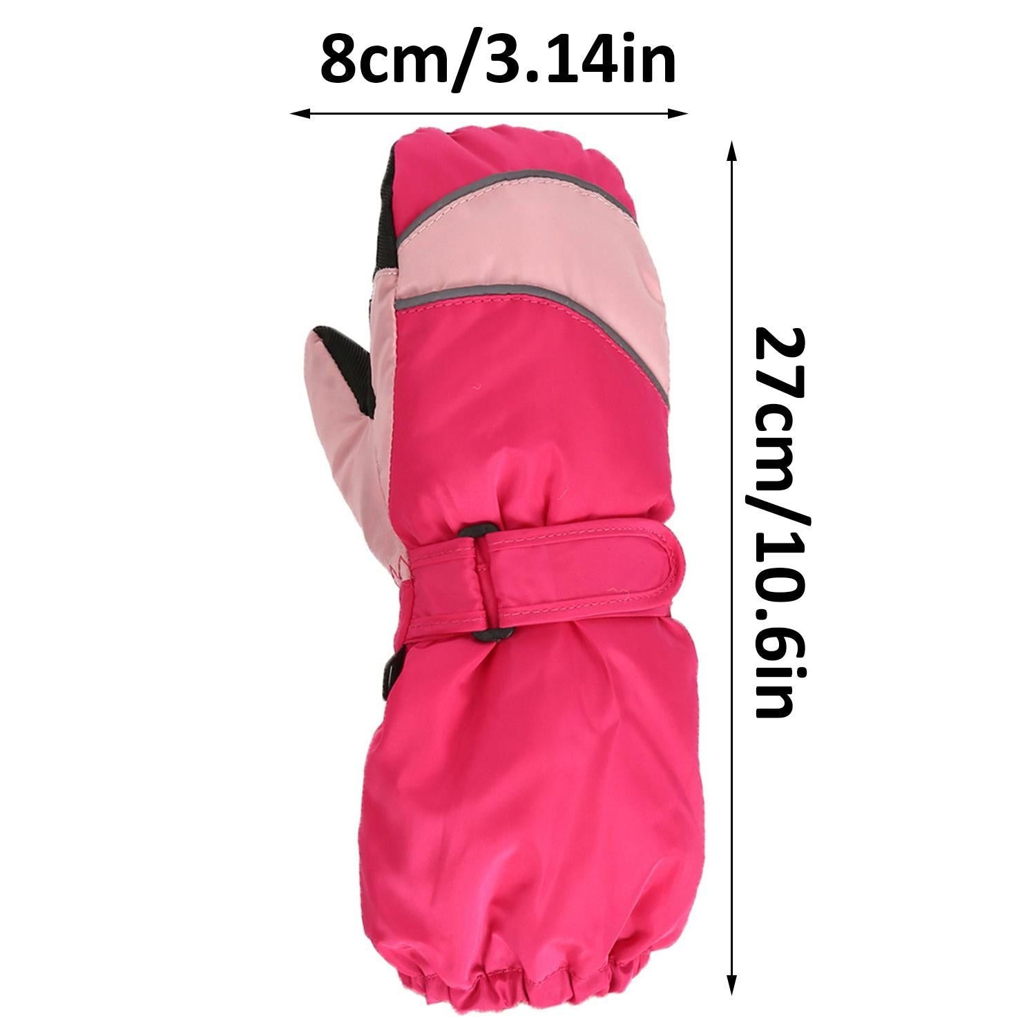 Snow Mittens Waterproof Windproof Winter Ski Gloves Thermal Fleece Dark Blue