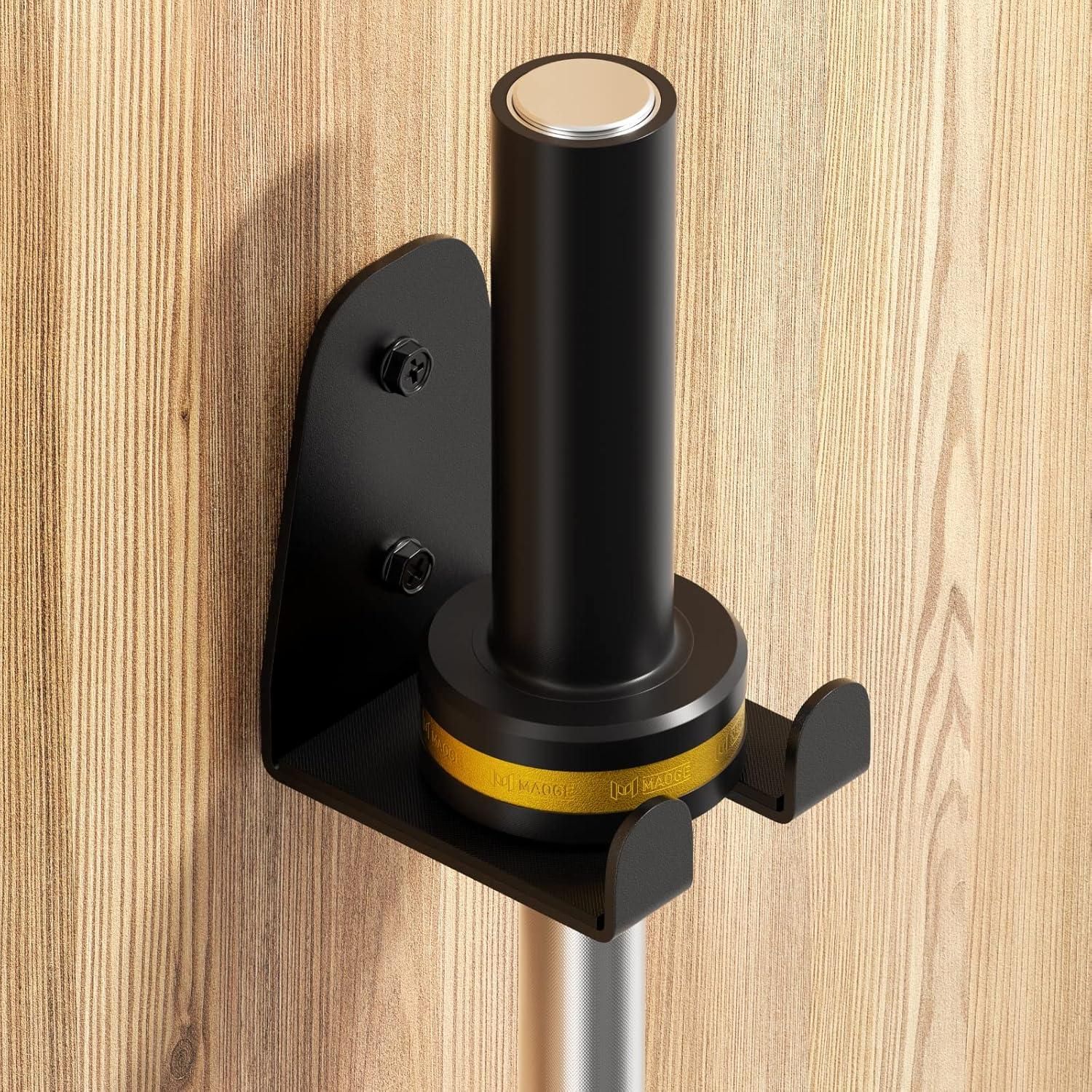 Olympic Barbell Holder 2PCS Vecal Floor Storage Rack Single Slot Black