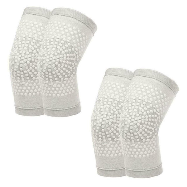 Self Heating Knee Pads Grey Compression Support Sleeves for Arthritis Joint Pain Relief Sports Recovery 2 Pair M