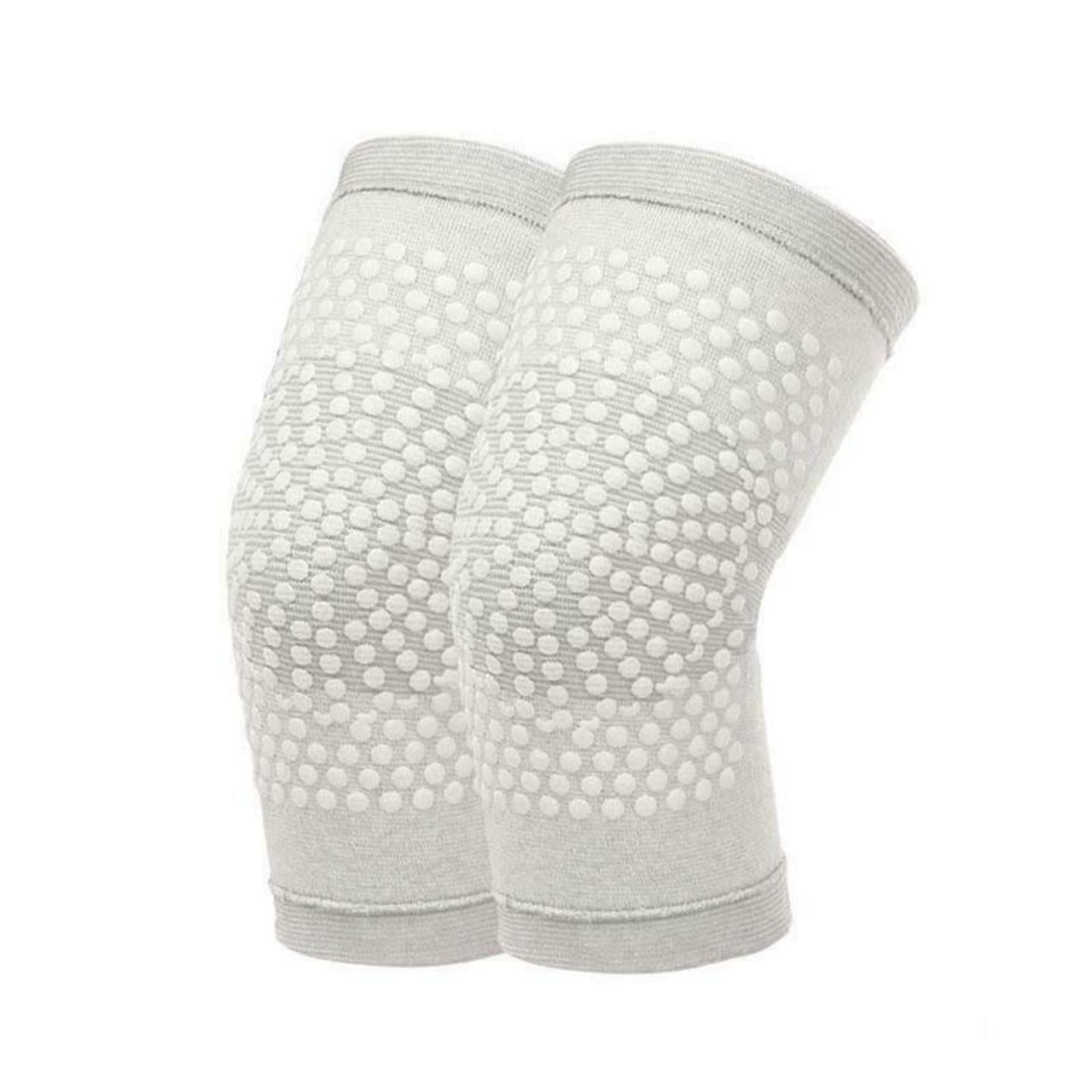Self Heating Knee Pads Grey Compression Support Sleeves for Arthritis Joint Pain Relief Sports Recovery 2 Pair XL