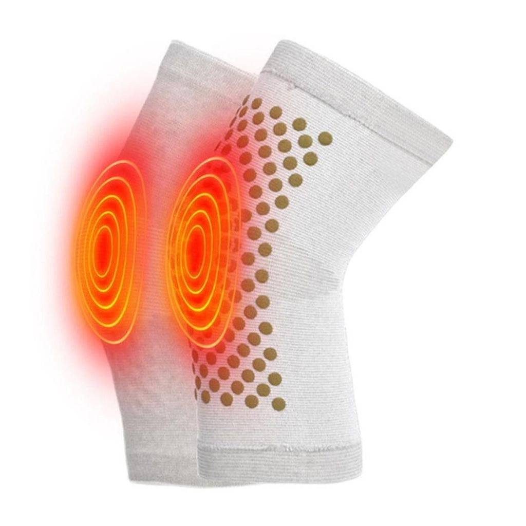 Self Heating Knee Pads Grey Compression Support Sleeves for Arthritis Joint Pain Relief Sports Recovery 2 Pair XL