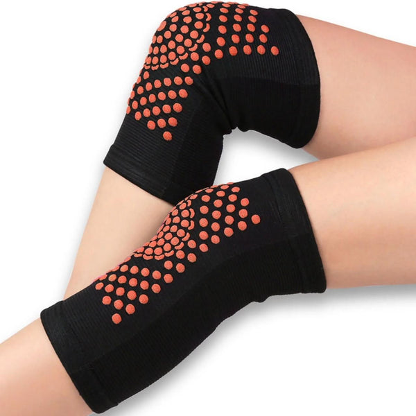 Self Heating Knee Pads Black Compression Support Sleeves for Arthritis Joint Pain Relief Sports Recovery 1 Pair