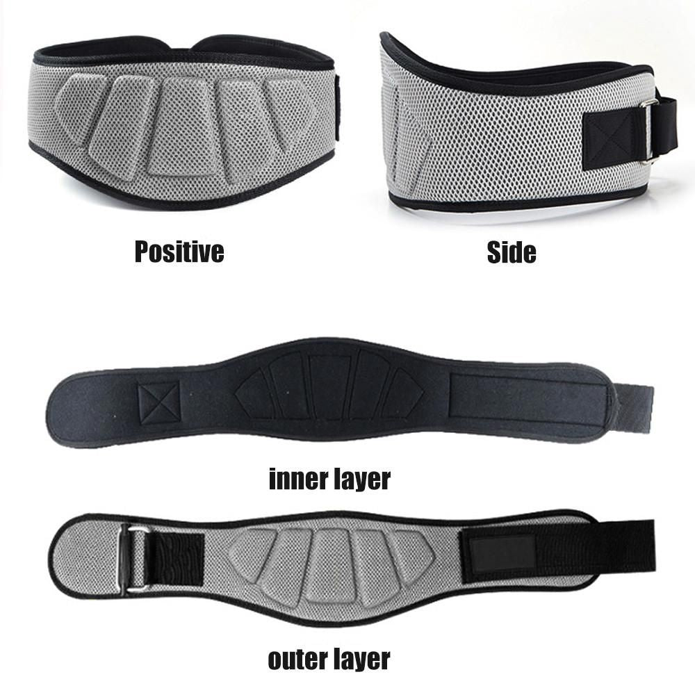 Weightlifting Belt for Men and Women Gray Adjustable Gym Training Powerlifting Back Support Belt Gray M